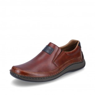 Мъжки кожени обувки без връзки Rieker Antistress кафяви 05271-24