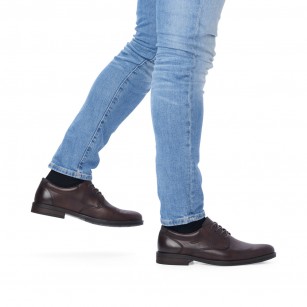 Мъжки елегантни обувки с връзки RIEKER-10304-25 кафяви