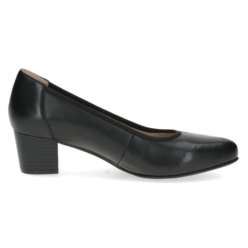 Дамски обувки на  среден ток Caprice CLIMOTION® естествена кожа черни
