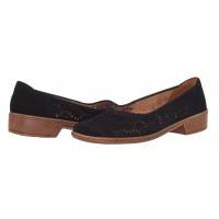 Дамски обувки на нисък ток естествена кожа Jenny by Ara черни ширина H 