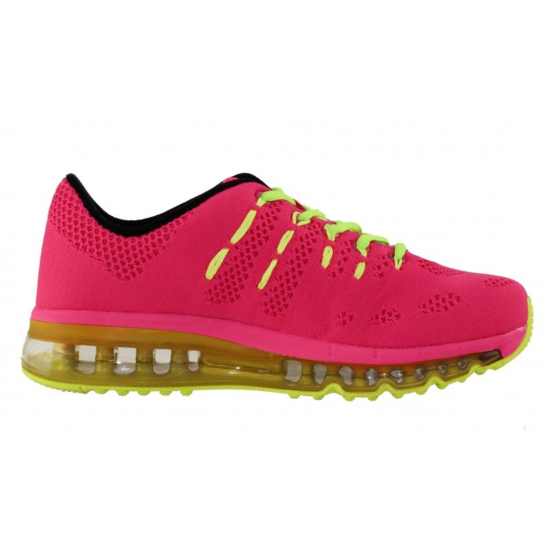 Дамски маратонки с връзки Bulldozer розови/жълти 