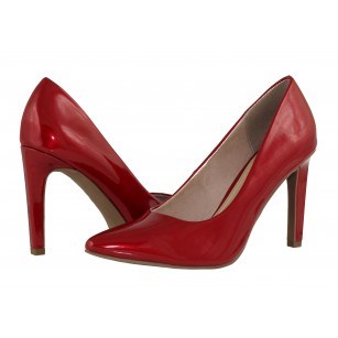 Елегантни дамски обувки на висок ток Marco Tozzi червен лак 