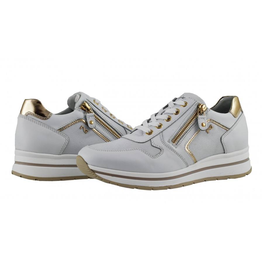 Дамски италиански спортни обувки бели Nero Giardini естествена кожа