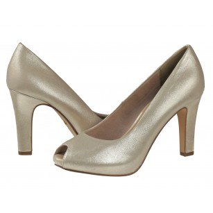 Елегантни дамски обувки на висок ток Tamaris бяло злато 