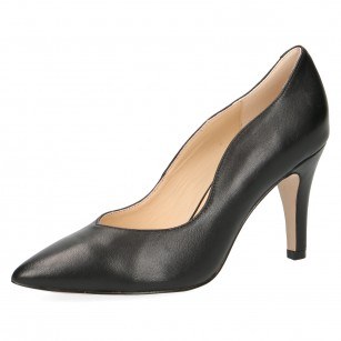 Дамски елегантни обувки на ток Caprice черни естествена кожа PREMIUM