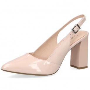 Елегантни дамски обувки на висок ток Caprice естествена кожа розови Premium