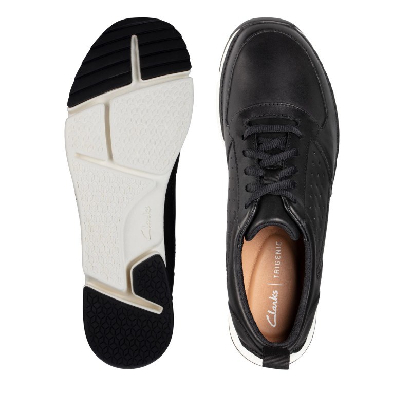 Мъжки обувки от естествена кожа Clarks Tri Sprint Trigenic черни