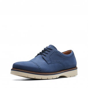 Мъжки спортни обувки Clarks Bayhill Cap естествен набук сини
