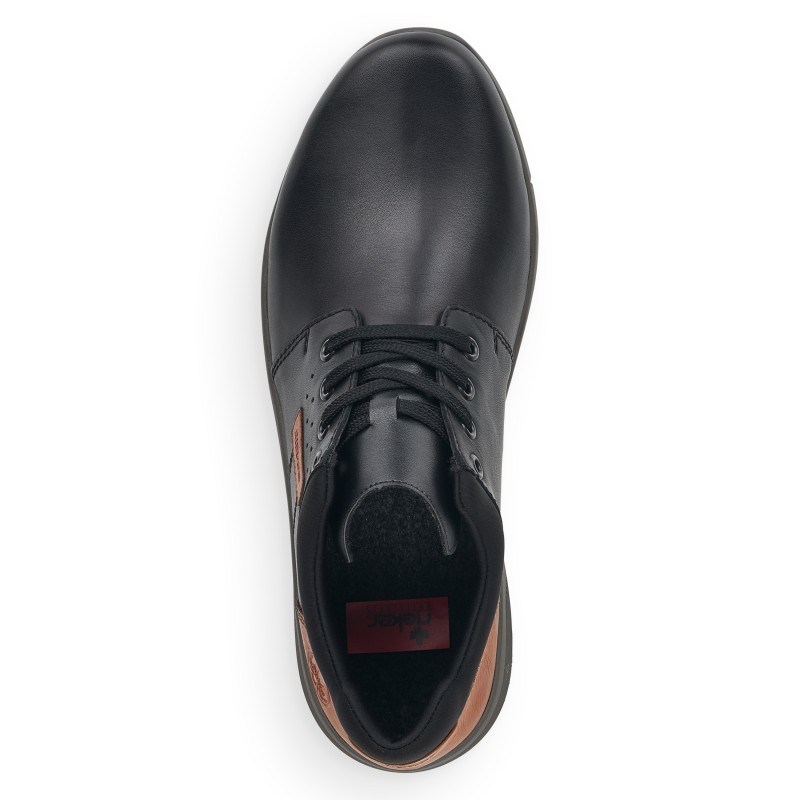 Мъжки ежедневни обувки с връзки естествена кожа Rieker B0920-00 черни