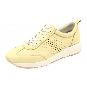 Дамски спортни обувки Caprice естествена кожа жълти мемори пяна
