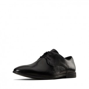 Мъжки обувки Clarks Bampton Park Black  Leather - Ultimate Comfort черни