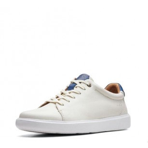 Мъжки обувки Clarks Cambro Low White  Leather  - Extreme Comfort бели