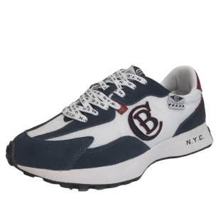 Мъжки спортни обувки с връзки Cottоn Belt ROLAND  FLAG WHITE бели/сини