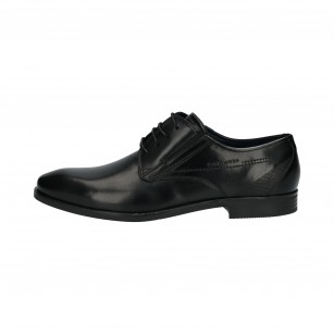Мъжки обувки с връзки естествена кожа Bugatti® Savio Evo черни