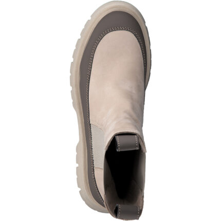 Дамски боти на платформа Tamaris Comfort Lining естествена кожа бежови/сиви