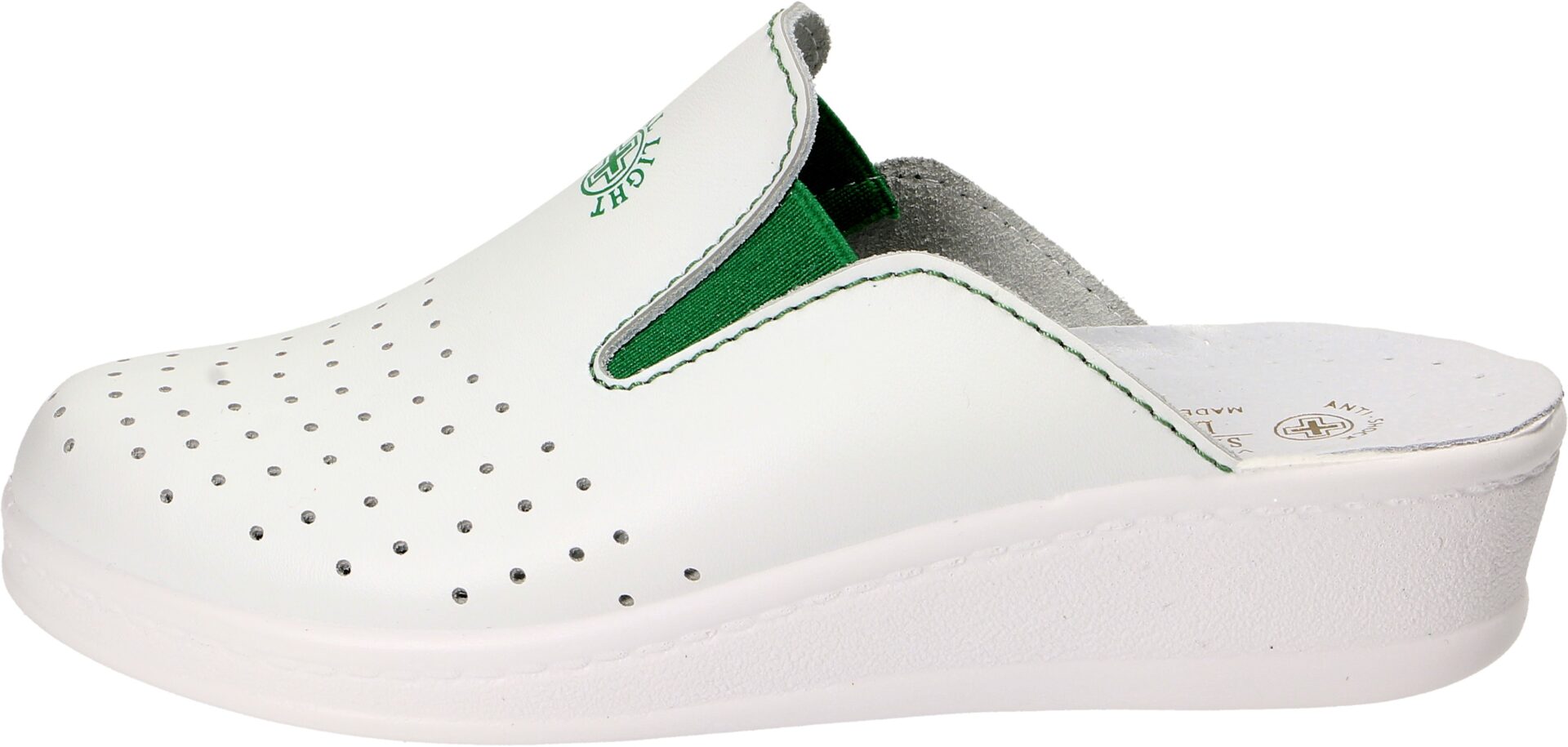 Дамски медицински чехли Sanital Light естествена кожа бели