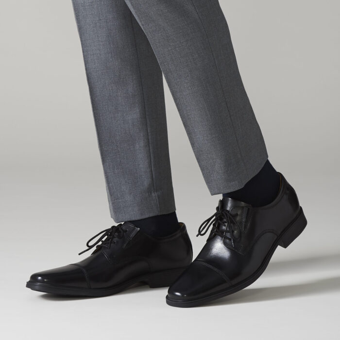 Мъжки обувки Clarks Tilden Cap естествена кожа черни