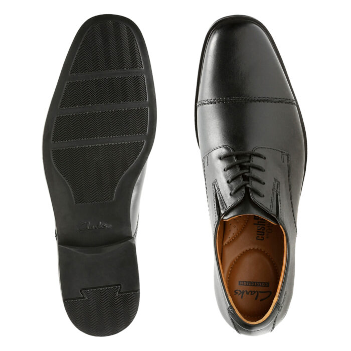 Мъжки обувки Clarks Tilden Cap естествена кожа черни