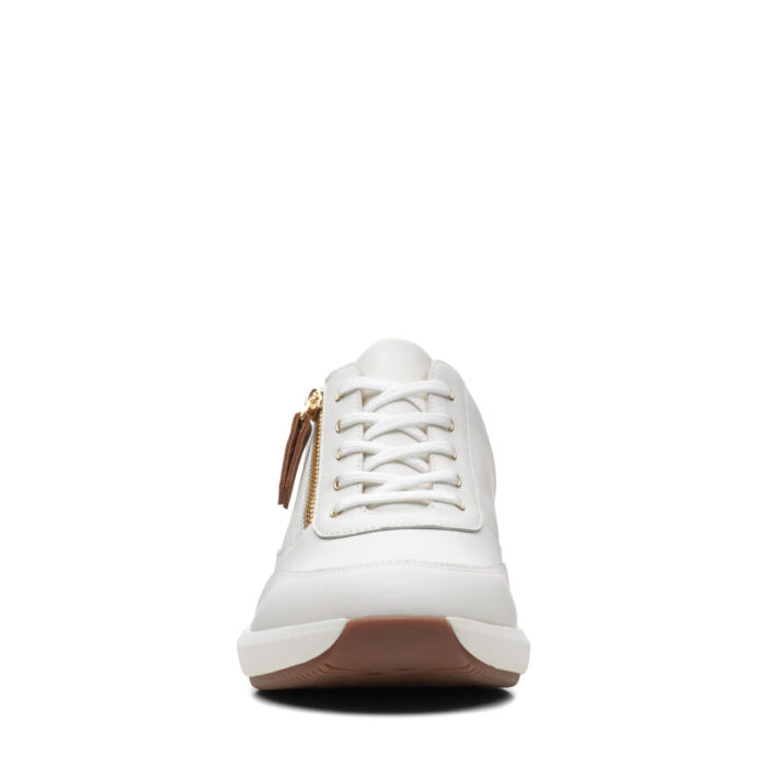 Дамски  спортни обувки Clarks Un Rio Zip естествена кожа бели