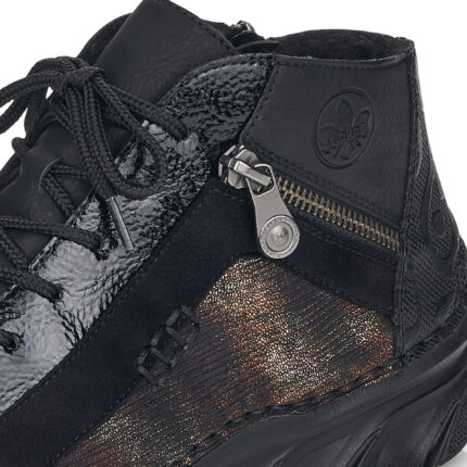 Дамски боти с връзки Rieker Antistress ширина F1/2 черни 55033-01