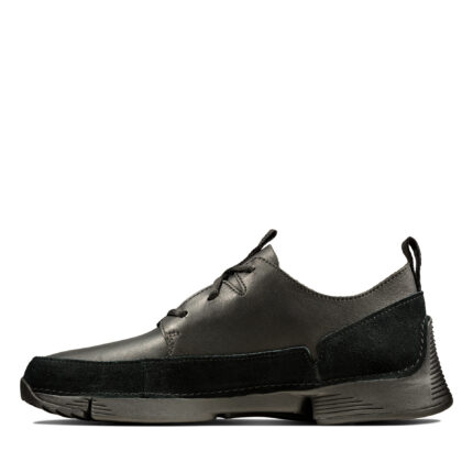 Мъжки обувки с връзки Clarks Tri Solar естествена кожа черни