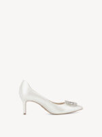 Дамски елегантни обувки  на ток Tamaris бели