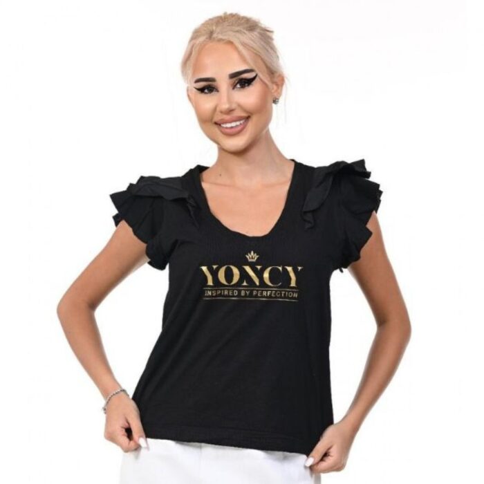 Черна тениска Yoncy - Image 3
