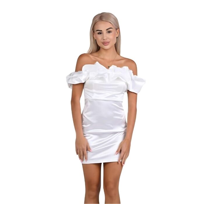 Къса бяла рокля Yoncy - Image 6