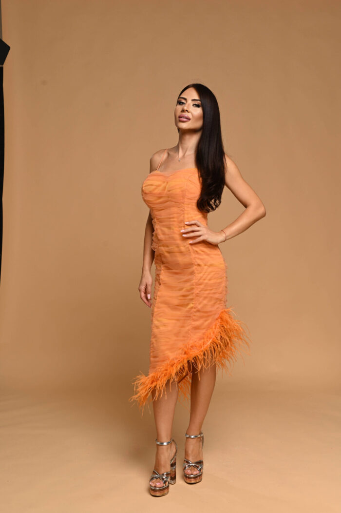 Дамска рокля Yoncy orange - Image 7