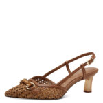 Дамски кожени обувки на ток Tamaris Touch it кафяви