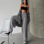 Дамски панталон Yoncy сив