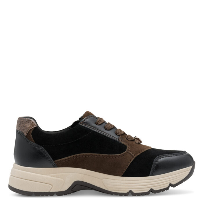 Дамски спортни обувки/сникърси Tamaris Comfort Widefit Duo-tex черни/кафяви - Image 3