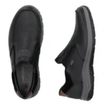 Мъжки ежедневни обувки без връзки Rieker 03651-00 Tex мембрана черни - Image 10