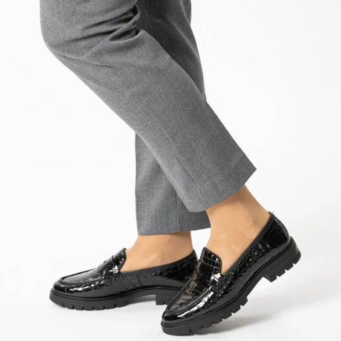 Дамски кожени обувки Ara High Soft черен лак - Image 1