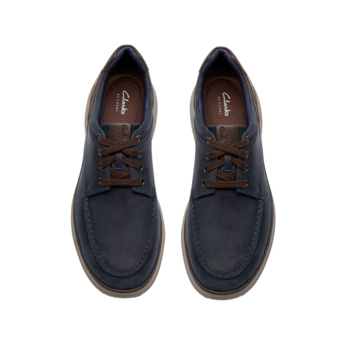Мъжки ежедневни обувки Clarks Mullan Moc Widefit сини - Image 5