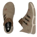 Дамски ниски боти Rieker 45983-64 Antistress бежови/кафяви - Image 5