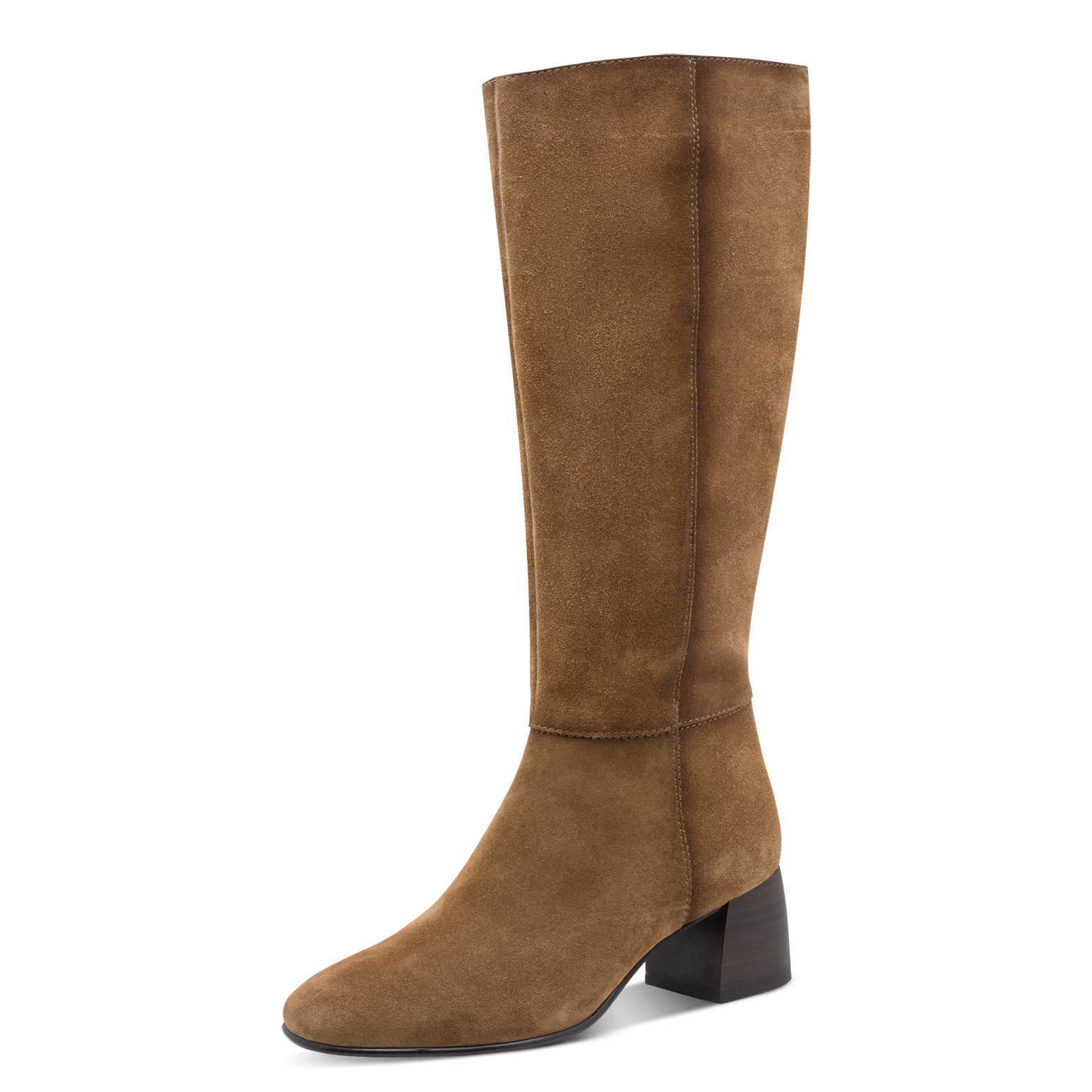 001-25624-45-310-300 Дамски ботуши на ток естествен велур Tamaris Touch it каки - Image 1