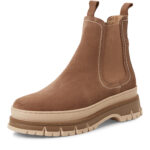 Дамски велурени боти Tamaris бежови