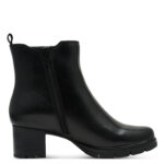 Дамски стилни боти на ток от естествена кожа Jana черни - Image 3
