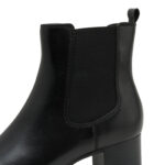 Дамски стилни боти на ток от естествена кожа Jana черни - Image 4
