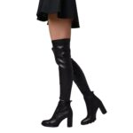 Дамски кожени чизми Yoncy черни