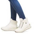 Дамски спортни боти естествена кожа Remonte Tex D0T77-80 бели