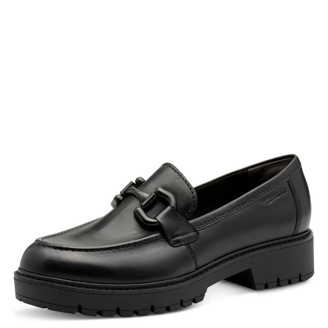 24733-003-4 Дамски обувки/мокасини естествена кожа Tamaris Touch-it черни - Image 1