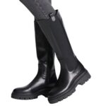 Дамски кожени ботуши Tamaris Touch-it черни